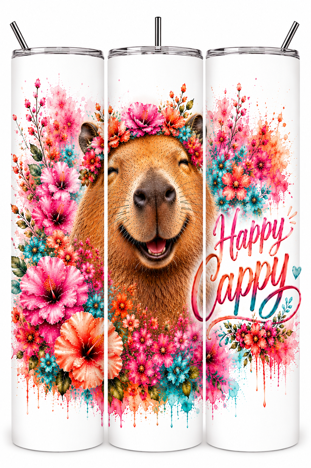 Happy Cappy, Capybara 20 oz Skinny Tumbler!