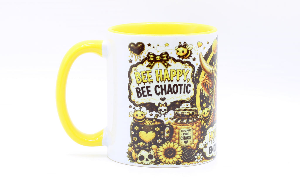 Highland Cow Yellow Bee Theme Mug