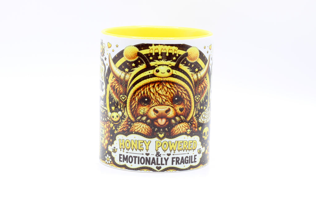 Highland Cow Yellow Bee Theme Mug
