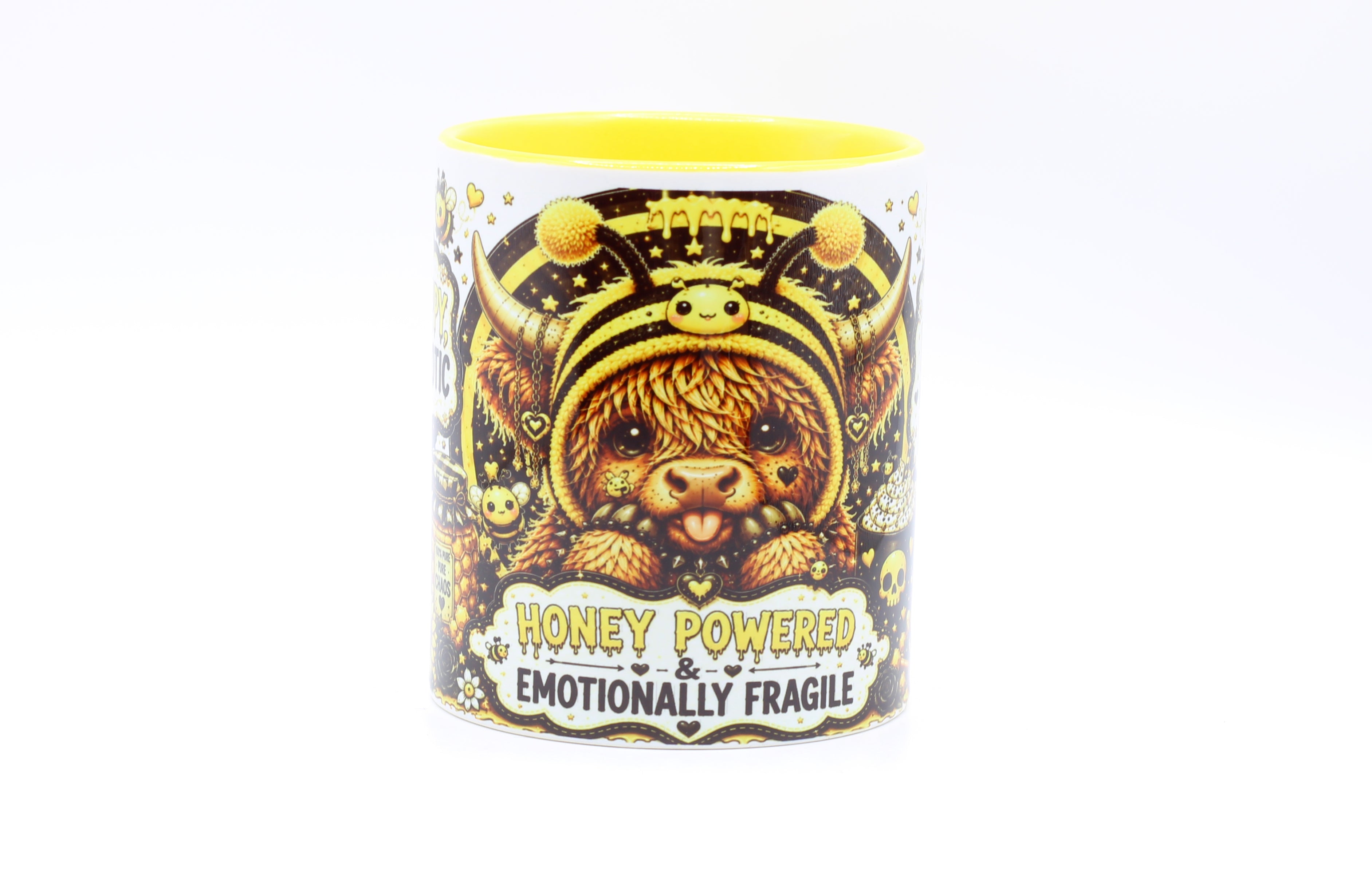Highland Cow Yellow Bee Theme Mug