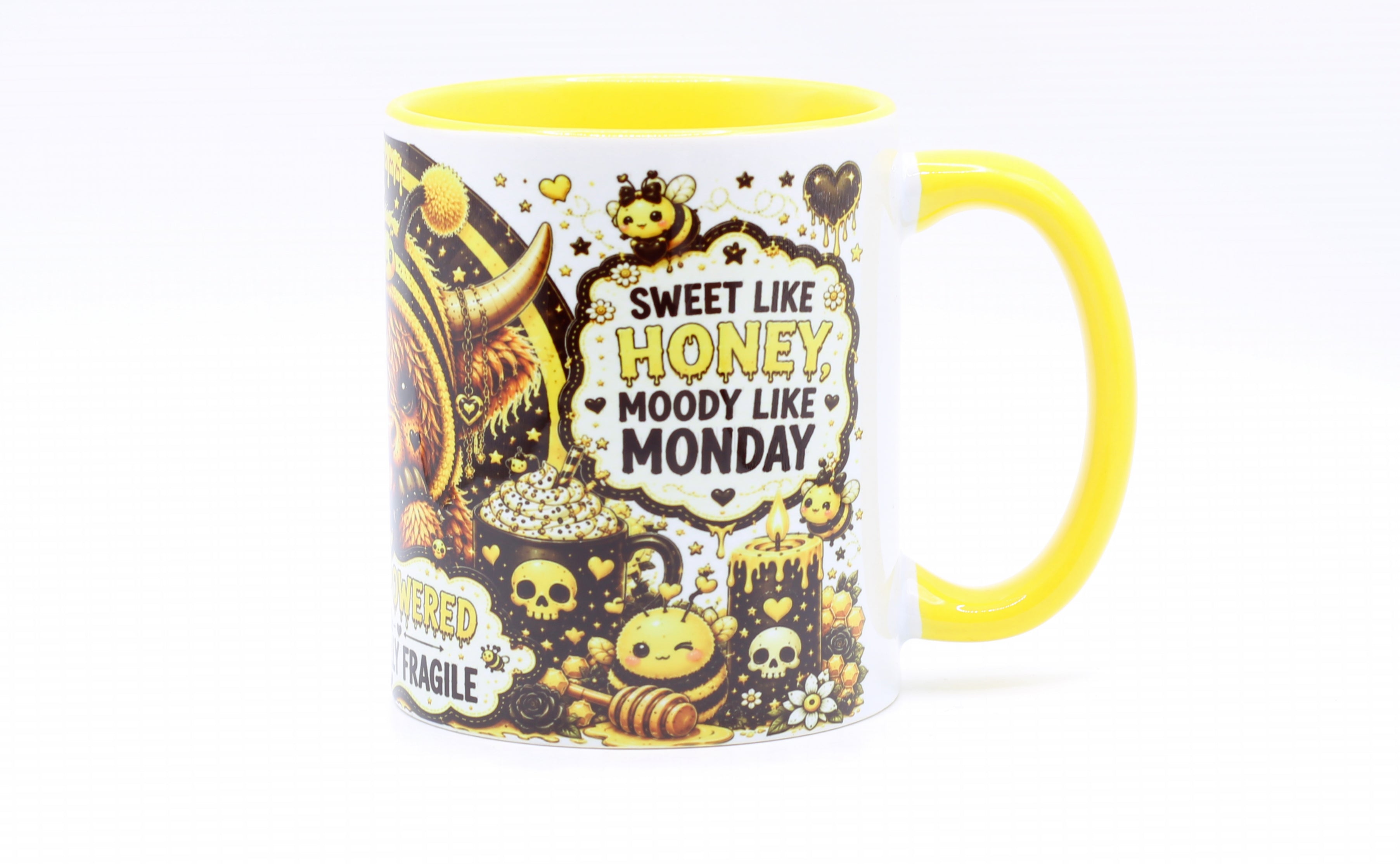 Highland Cow Yellow Bee Theme Mug