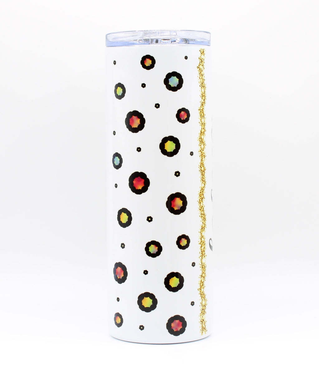 Personalised Rainbow Leopard Print 20oz Skinny Tumbler