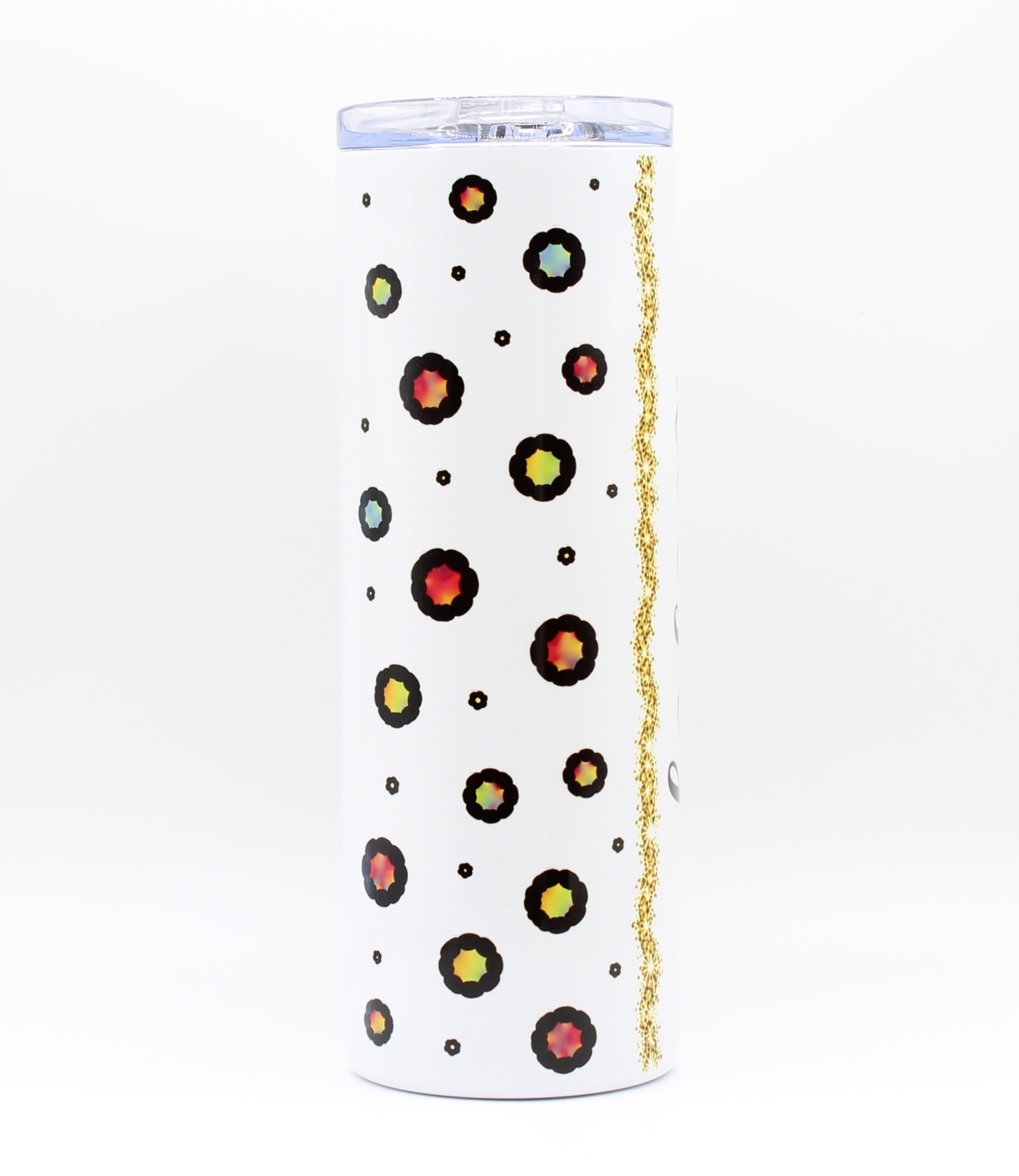Personalised Rainbow Leopard Print 20oz Skinny Tumbler