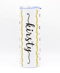Personalised Rainbow Leopard Print 20oz Skinny Tumbler