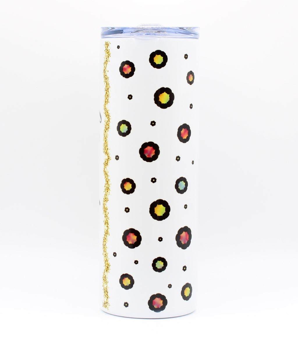 Personalised Rainbow Leopard Print 20oz Skinny Tumbler