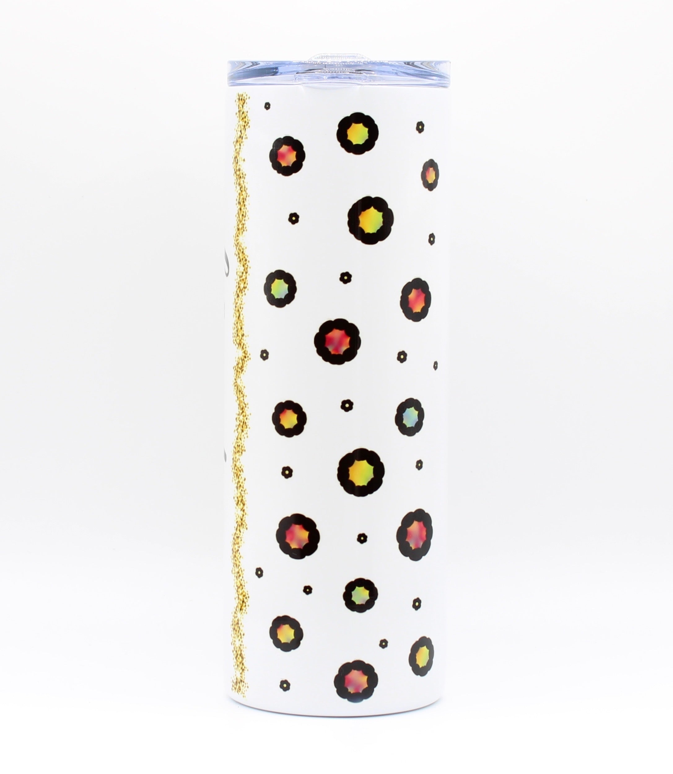 Personalised Rainbow Leopard Print 20oz Skinny Tumbler