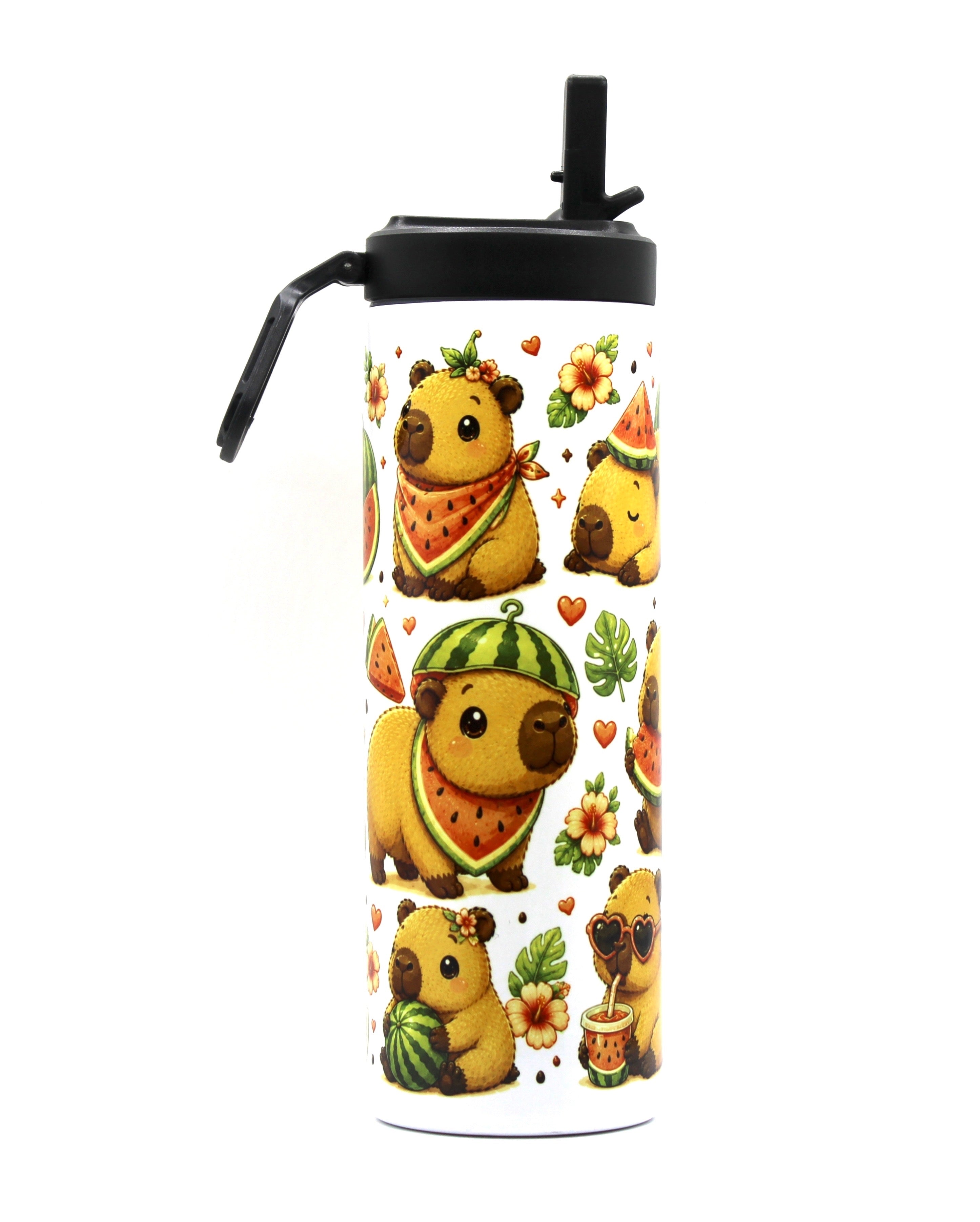 Watermelon Capybara 20oz Sports Lid Tumbler