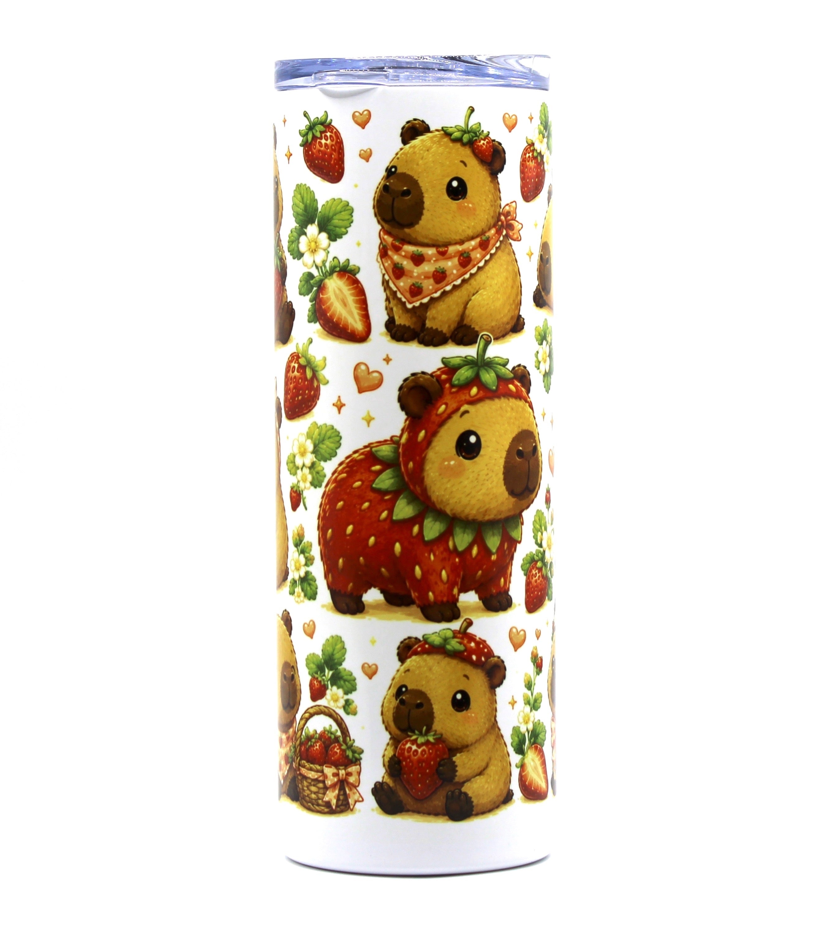 Strawberry Capybara 20oz Skinny Tumbler