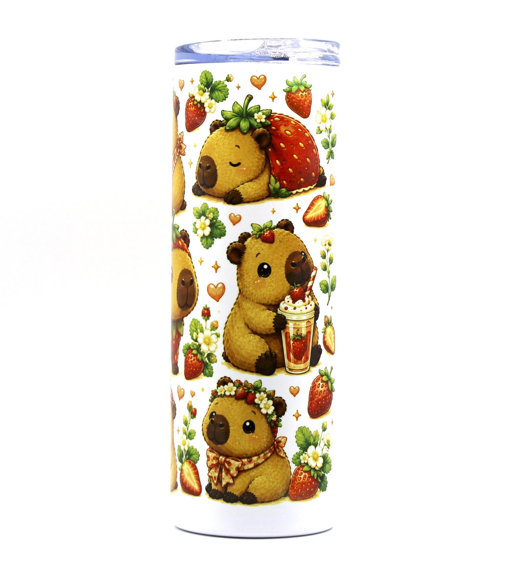 Strawberry Capybara 20oz Skinny Tumbler