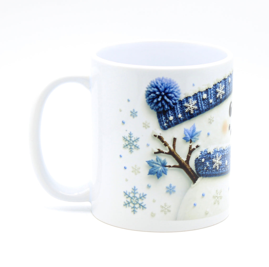 Cute Snowman Christmas Mug Blue