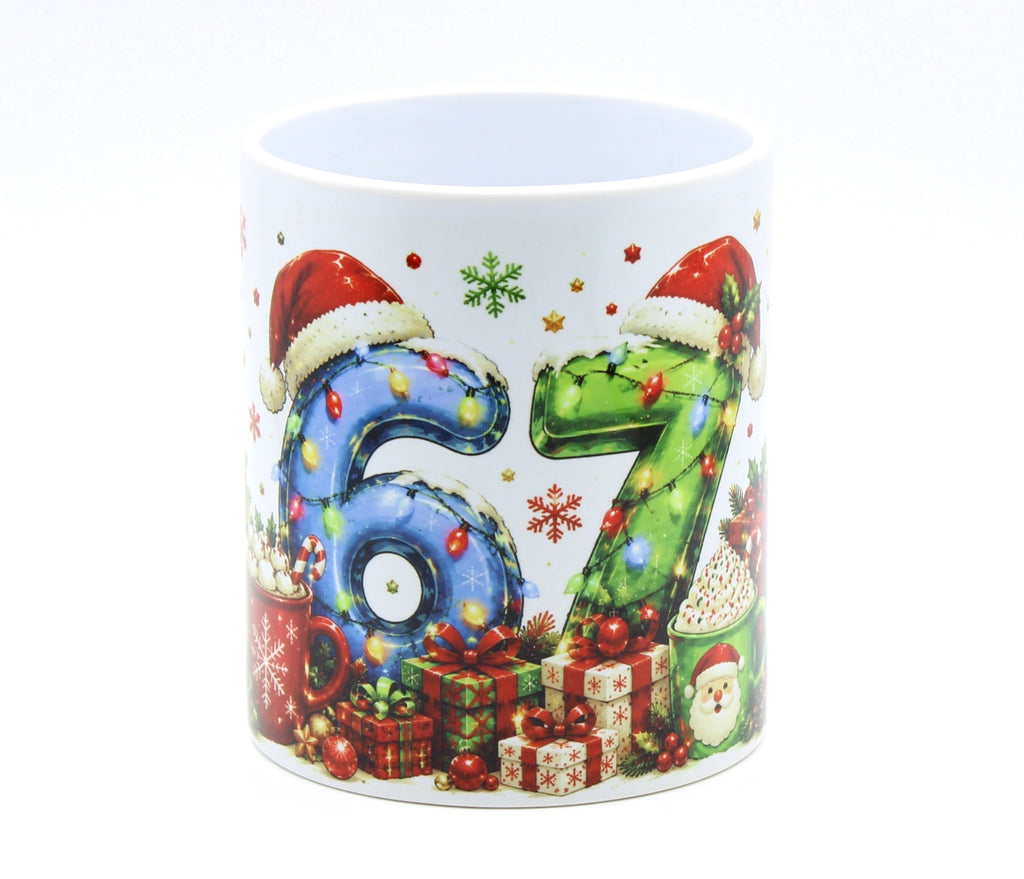 67 Christmas Mug – Festive Ceramic Coffee Cup | Funny Christmas Gift