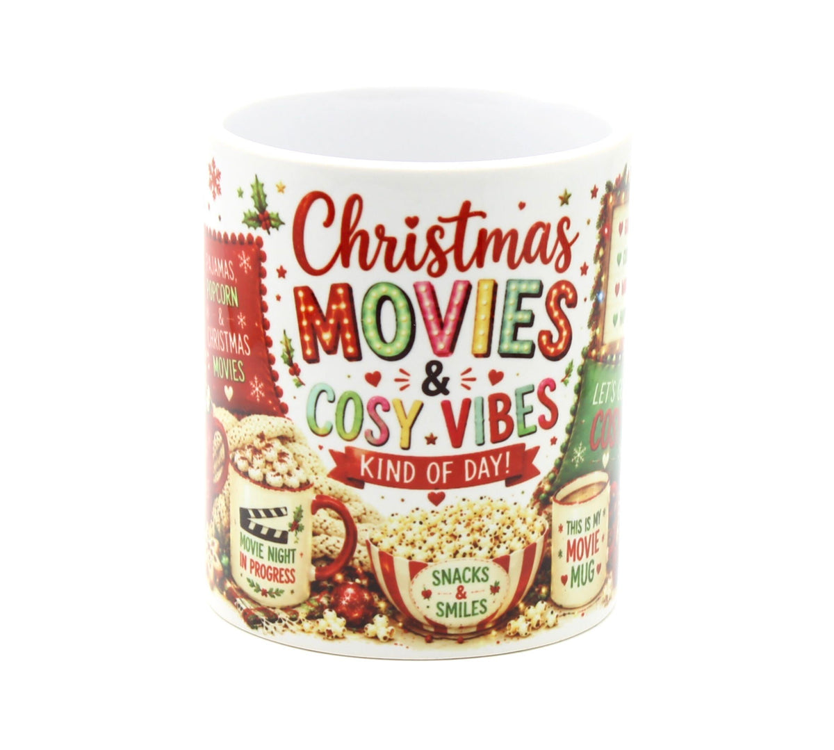 🎄 Christmas Movies & Cosy Vibes Mug & Popcorn Plush Gift Set 🍿☕