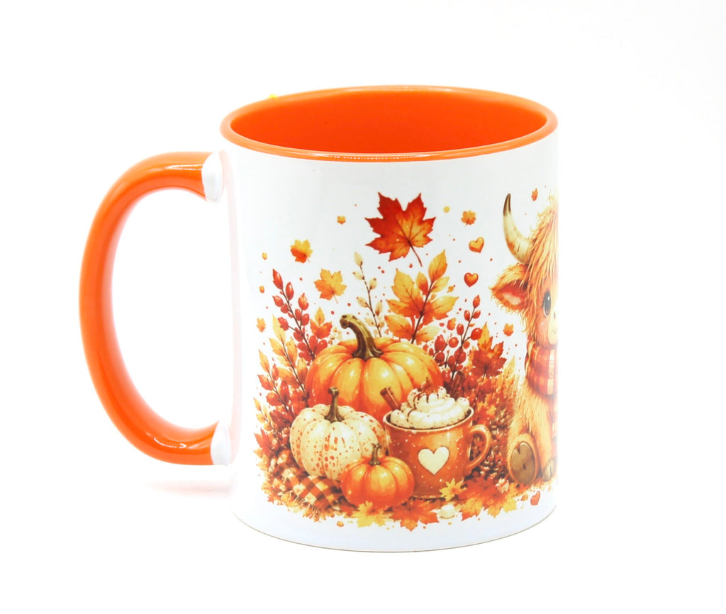 🍂 Cute Highland Cow Autumn Mug 🐮☕