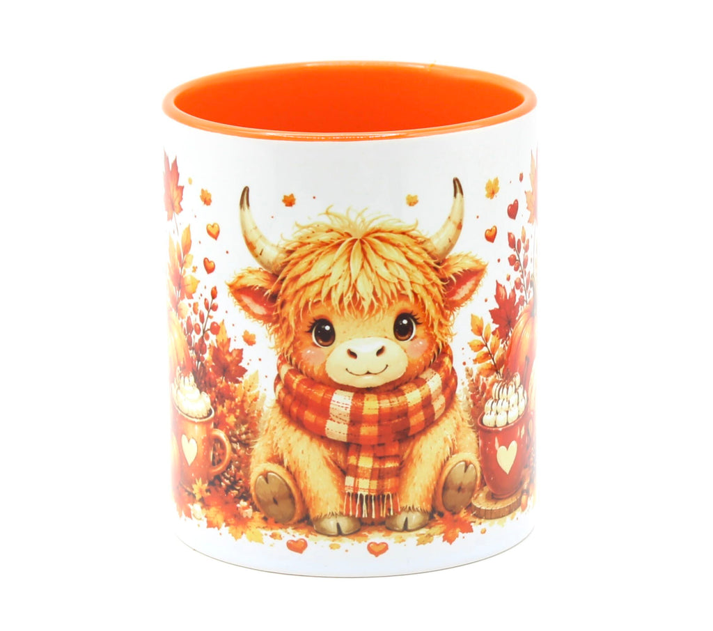 🍂 Cute Highland Cow Autumn Mug 🐮☕