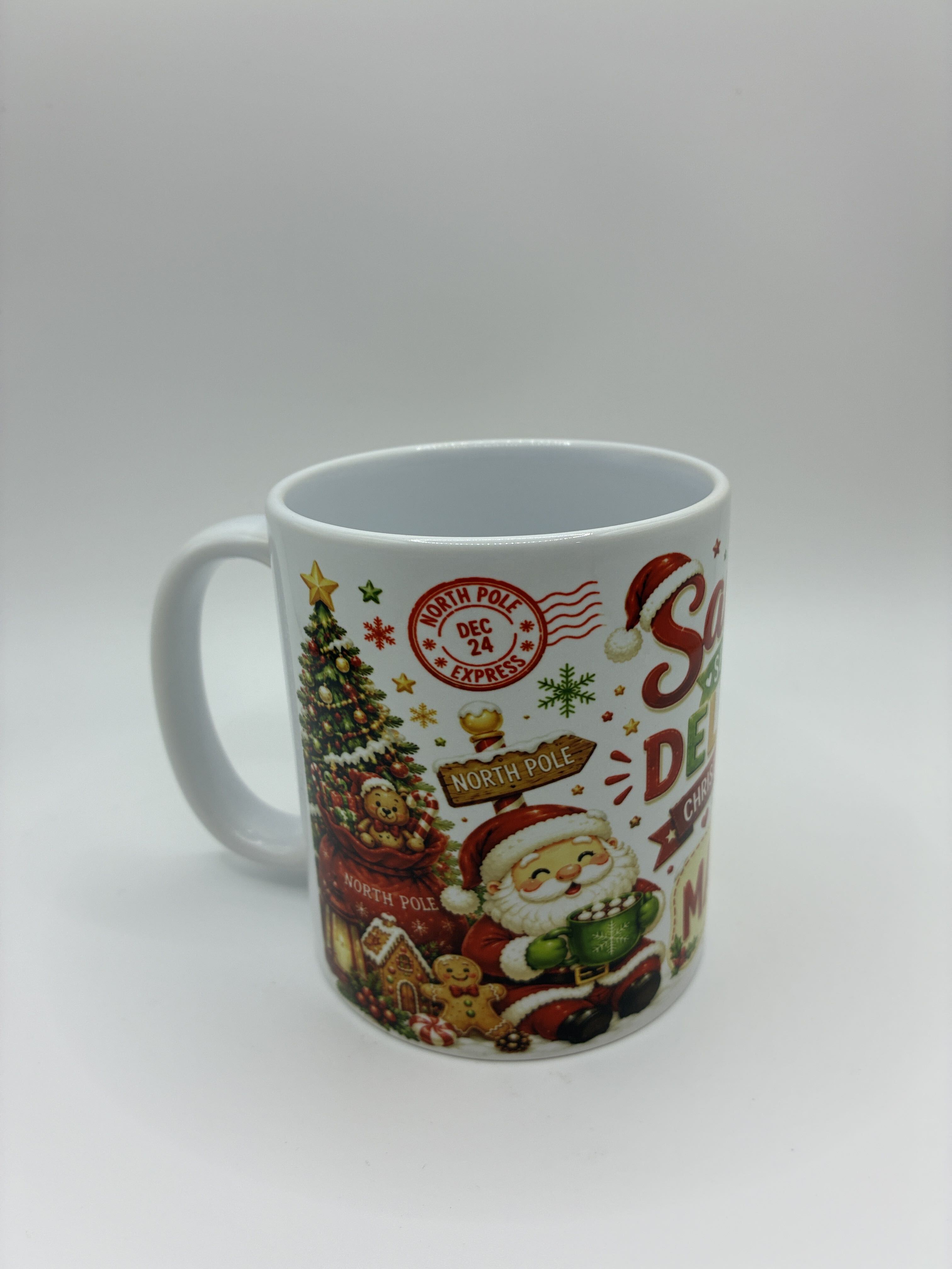 Personalised Santas Special Delivery Christmas Eve Mug, just add name!
