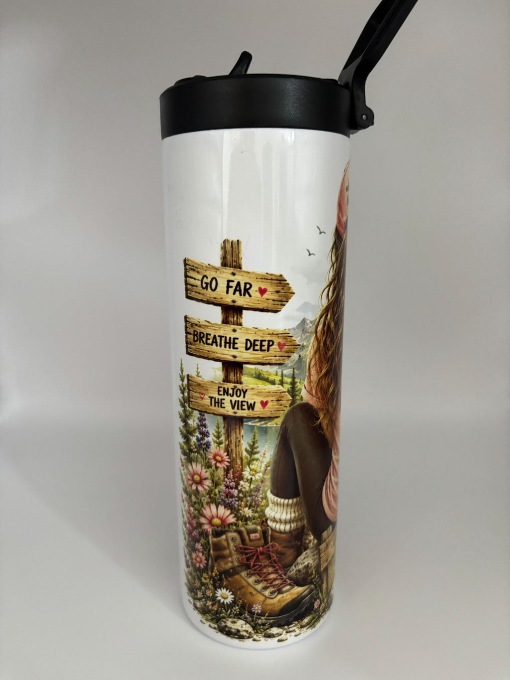 She Loves Hiking Sports Lid 20 oz Tumbler