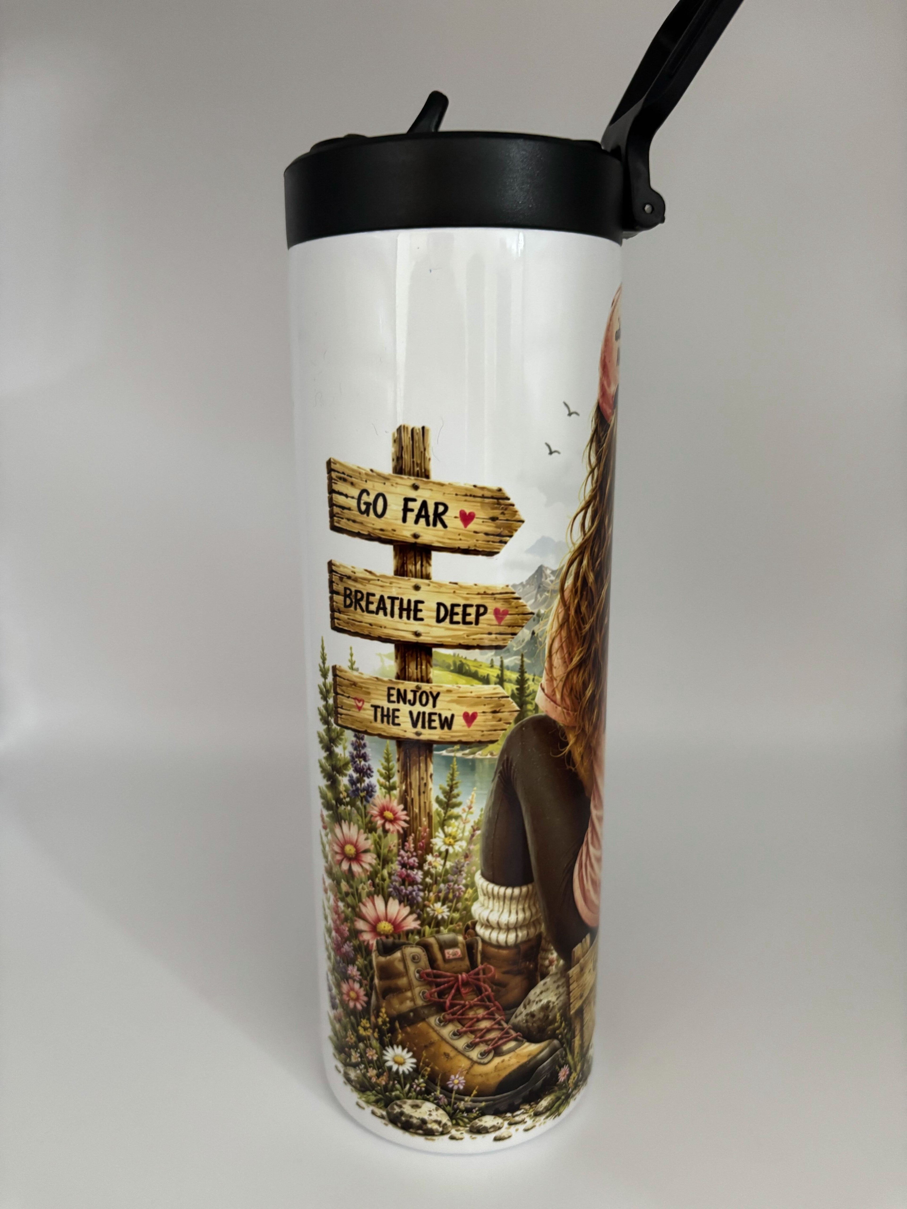 She Loves Hiking Sports Lid 20 oz Tumbler