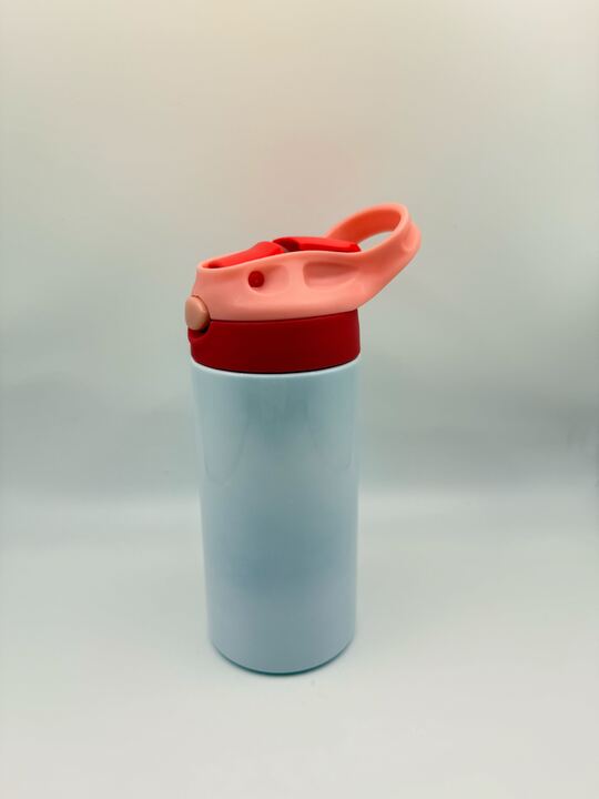 Kids Custom  12oz Tumbler — Personalised just for them, choose your lid colour - yellow/blue, blue/green, pink/red, red/green, purple/pink