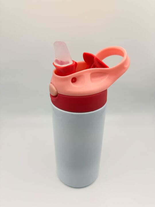 Kids Custom  12oz Tumbler — Personalised just for them, choose your lid colour - yellow/blue, blue/green, pink/red, red/green, purple/pink