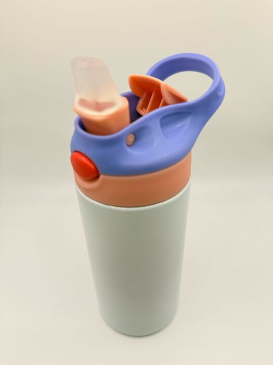 Kids Custom  12oz Tumbler — Personalised just for them, choose your lid colour - yellow/blue, blue/green, pink/red, red/green, purple/pink