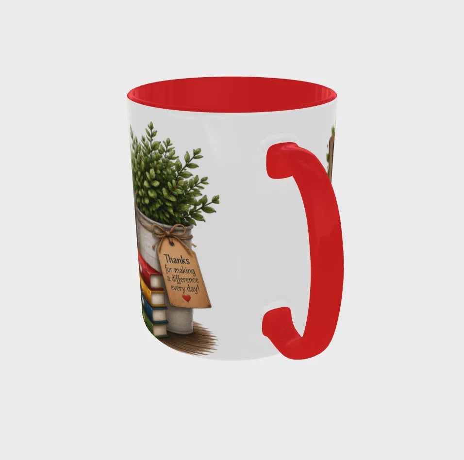 Best Teacher Highland Cow Male Mug - Red