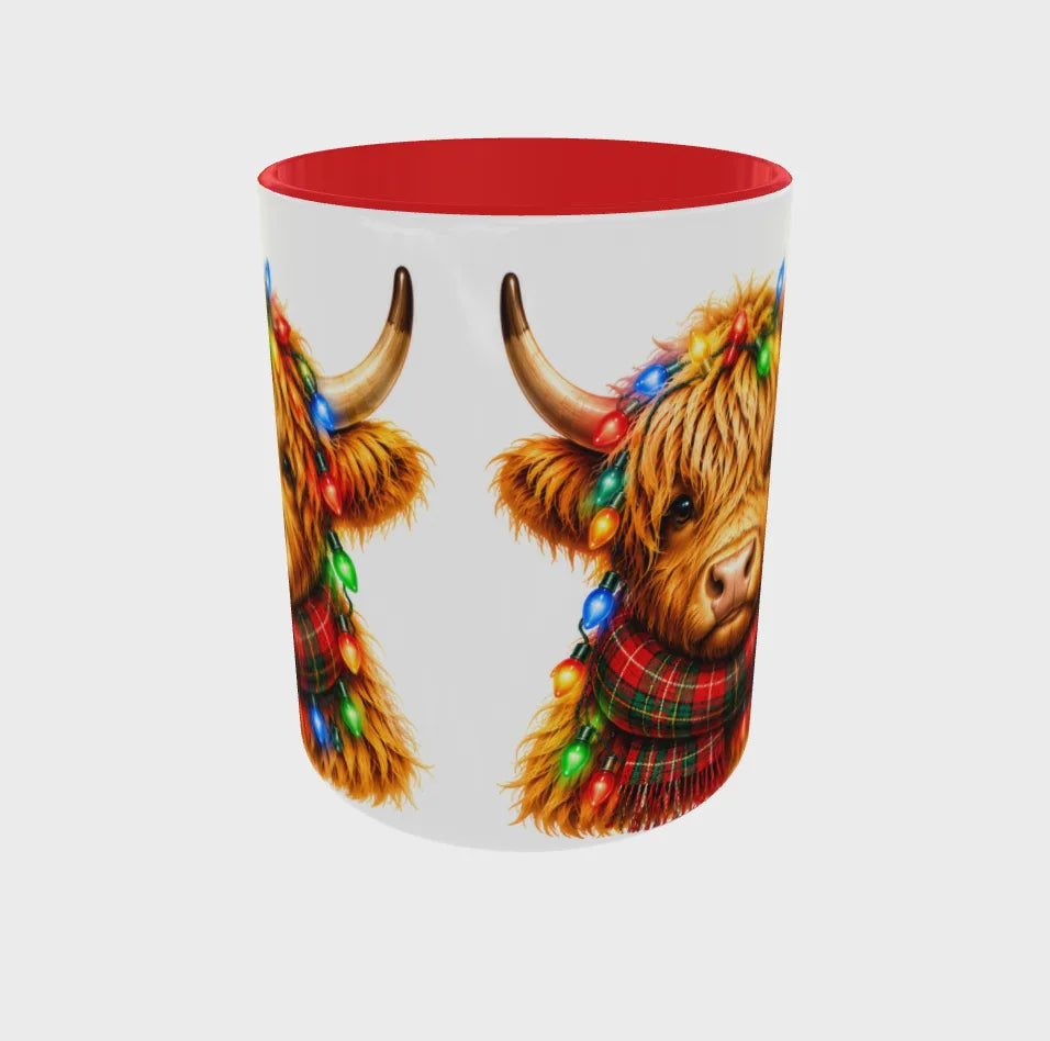 Christmas Highland Cow Mug - Red!